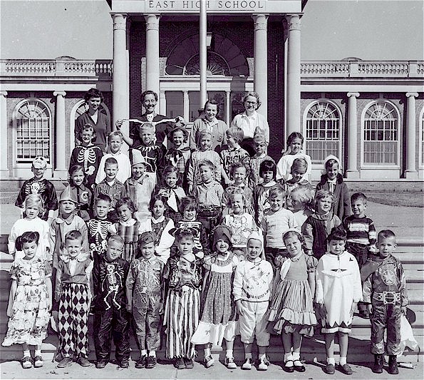 One of Mrs. Trenor's kindergarden classes, 1955-56, with members of the Class of 1968