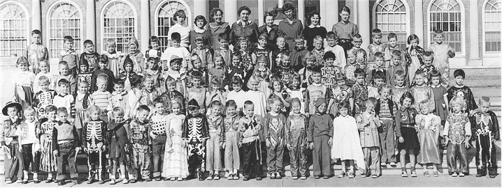 Morning class (or classes) of Mrs. Trenor's 1956-57 kindergarten class at East, members of which would become the Class of 1969.